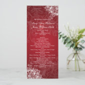 Elegant Wedding Program Swirls Red Programma (Staand voorkant)