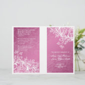 Elegant Wedding Program Swirls roze (Staand voorkant)