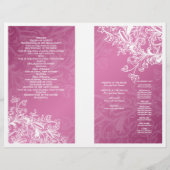 Elegant Wedding Program Swirls roze (Achterkant)