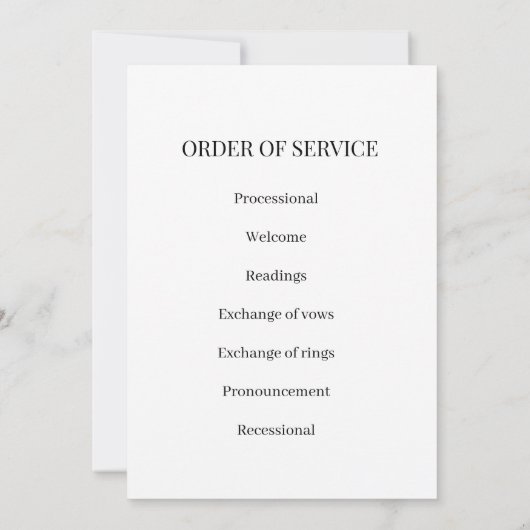 Elegant Wedding Program & Wedding Party Guide Kaart (Achterkant)