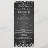 Elegant Wedding Program Winter Sparkle Black Programma (Voorkant)