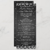 Elegant Wedding Program Winter Sparkle Black Programma (Voorkant / Achterkant)