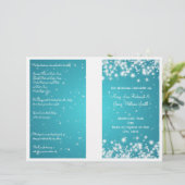 Elegant Wedding Program Winter Sparkle Blue (Staand voorkant)