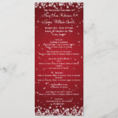 Elegant Wedding Program Winter Sparkle Red Programma (Voorkant)