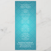 Elegant Wedding Programme Baroque Flourish Blue Programma (Achterkant)