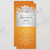 Elegant Wedding Programme Baroque Flourish Oranje Programma (Voorkant / Achterkant)