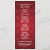 Elegant Wedding Programme Baroque Flourish Red Programma (Achterkant)