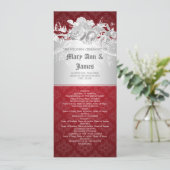 Elegant Wedding Programme Baroque Flourish Red Programma (Staand voorkant)