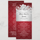 Elegant Wedding Programme Baroque Flourish Red Programma (Voorkant / Achterkant)