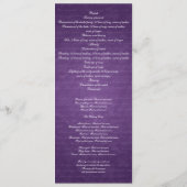 Elegant Wedding Programme Chandelier Paars Programma (Achterkant)