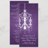 Elegant Wedding Programme Chandelier Paars Programma (Voorkant / Achterkant)
