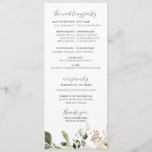 Elegant Wedding Programme Greenery White Floral Programma (Achterkant)