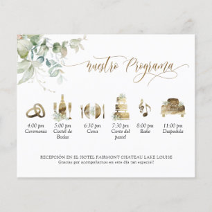 Elegant Wedding Programme in Spaans met Greenery