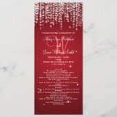 Elegant Wedding Programme Night Dazzle Red Programma (Voorkant)