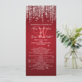 Elegant Wedding Programme Night Dazzle Red Programma (Staand voorkant)