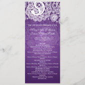 Elegant Wedding Programme Paisley Lace Paars Programma (Voorkant)