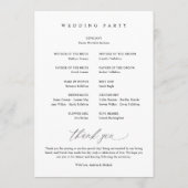 Elegant Wedding Programs 5x7 Romantic Calligraphy Programma (Achterkant)