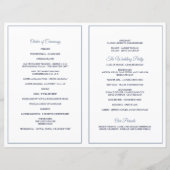 Elegant  Wedding Programs Dusty Blue (Achterkant)
