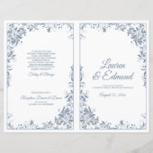 Elegant Wedding Programs Dusty Blue (Voorkant)