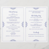 Elegant Wedding Programs - Nadine (Royal Blue) (Achterkant)