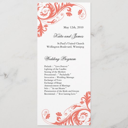 Elegant Wedding Programs Programma (Voorkant)