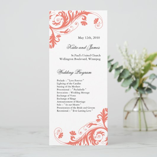Elegant Wedding Programs Programma (Staand voorkant)