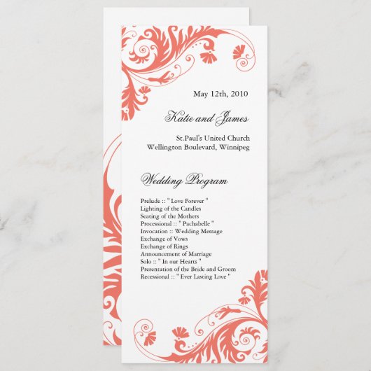 Elegant Wedding Programs Programma (Voorkant / Achterkant)