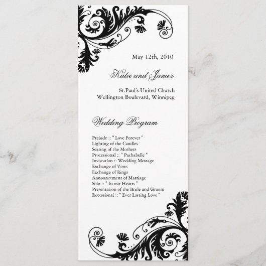 Elegant Wedding Programs Programma (Voorkant)