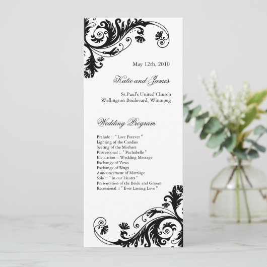 Elegant Wedding Programs Programma (Staand voorkant)