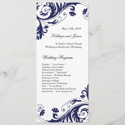 Elegant Wedding Programs Programma (Voorkant)