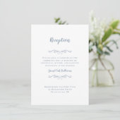 Elegant Wedding Reception Dusty Blue Chic Informatiekaartje (Staand voorkant)