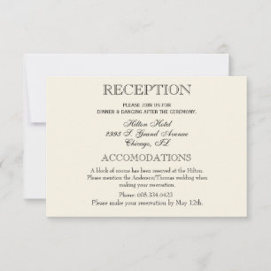 Elegant Wedding Reception Eenvoudig Traditioneel RSVP Kaartje