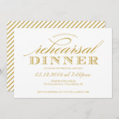 Elegant Wedding Rehearsal Dinner Invitation Kaart (Voorkant / Achterkant)