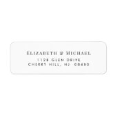 Elegant Wedding Return-adres Etiket (Voorkant)