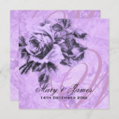 Elegant Wedding  Rozen Paars Kaart (Voorkant / Achterkant)