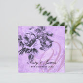 Elegant Wedding  Rozen Paars Kaart (Staand voorkant)