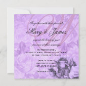 Elegant Wedding  Rozen Paars Kaart (Achterkant)