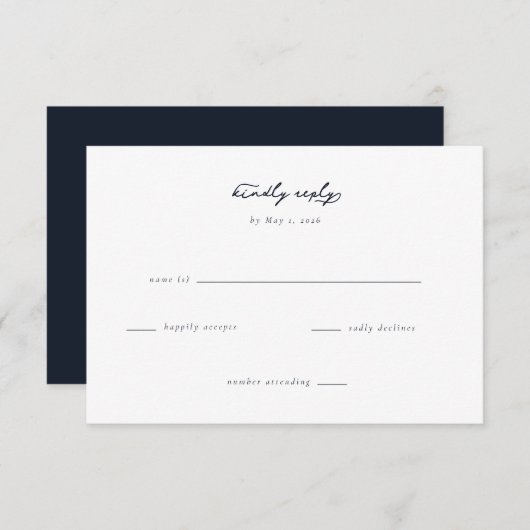 Elegant Wedding RSVP Card (Devant / Derrière)