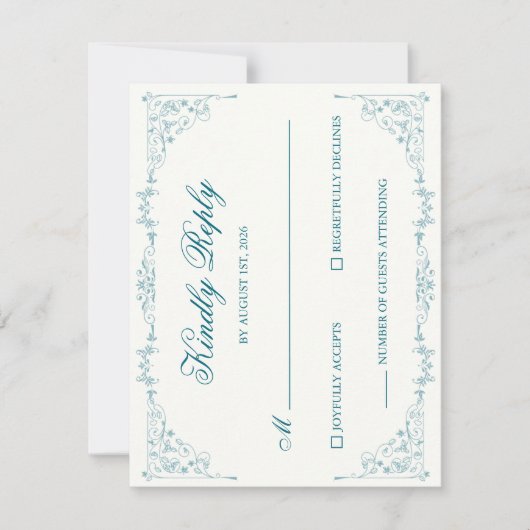 Elegant Wedding RSVP Card (Devant)