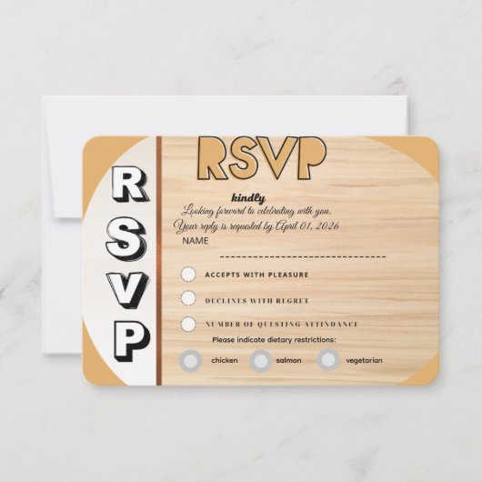 Elegant Wedding RSVP Card | Customizable Reply (Voorkant)