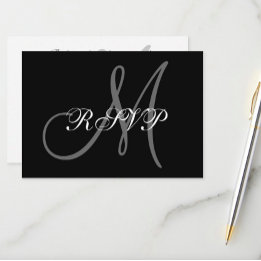 Elegant Wedding RSVP-kaart met monogram RSVP Kaartje