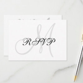 Elegant Wedding RSVP-kaart met monogram RSVP Kaartje