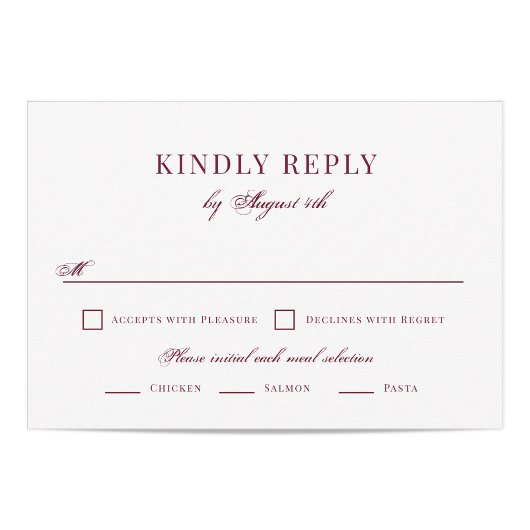 Elegant Wedding RSVP Kaartje