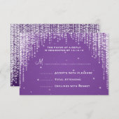 Elegant Wedding RSVP Night Dazzle Black (Voorkant / Achterkant)