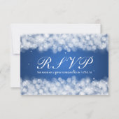 Elegant Wedding RSVP Party Sparkle Blue (Voorkant)