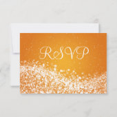 Elegant Wedding RSVP Sinaasappel mousserende golf (Achterkant)