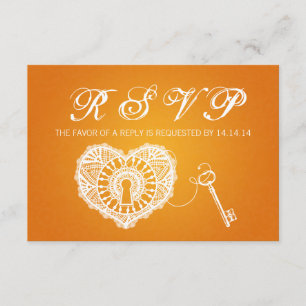 Elegant Wedding RSVP-sleutel voor mijn hart Sinaas RSVP Kaartje