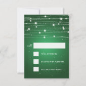 Elegant Wedding RSVP Sparging Lines Emerald Green (Voorkant)