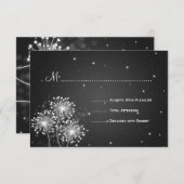 Elegant Wedding RSVP Summer Sparkle Black (Voorkant / Achterkant)