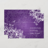 Elegant Wedding RSVP  Swirls Paars (Voorkant / Achterkant)